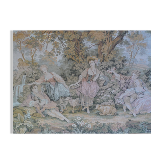 Wall tapestry on frame, workshop Jules Pansu - rococo / french tapestry