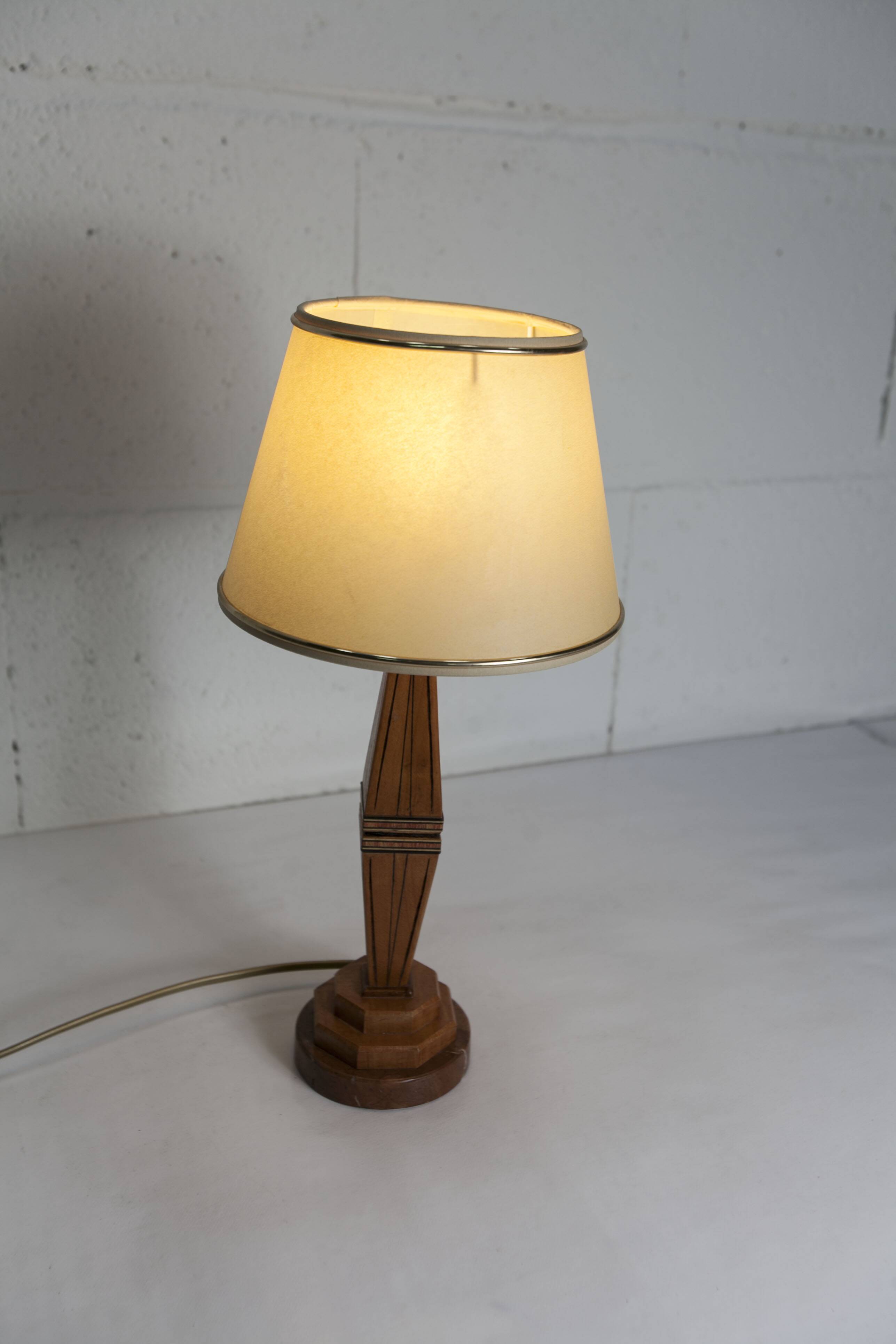 Table lamp 1930 art deco wood Verona marble