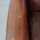 Design armchair made of sheep leather with a clean finish