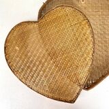 Pair of decorative trays in braided bamboo