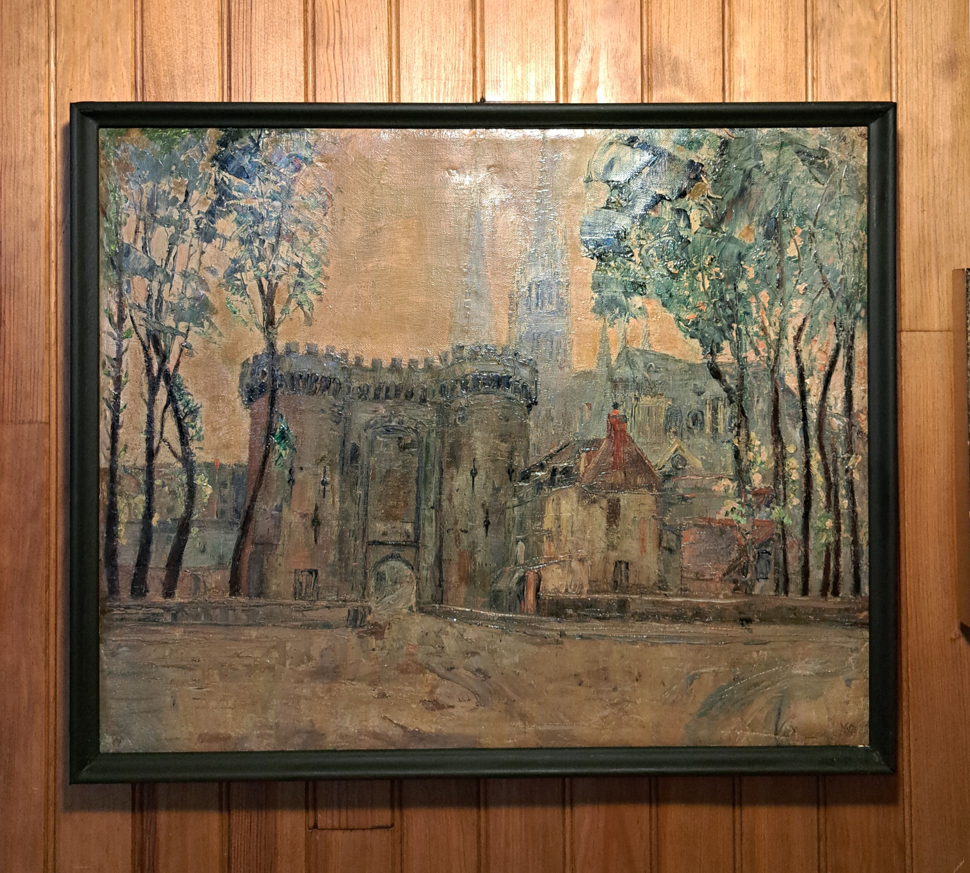 Impressionist and materialist painting - Porte Guillaume and Chartres Cathedral, 1888