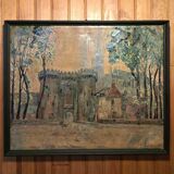 Impressionist and materialist painting - Porte Guillaume and Chartres Cathedral, 1888