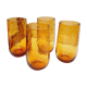 Set 4 amber orangeade glasses