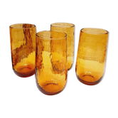 Set 4 verres à orangeade ambrés