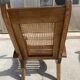 Set of 4 vintage armchairs in cane and wooden slats 1950