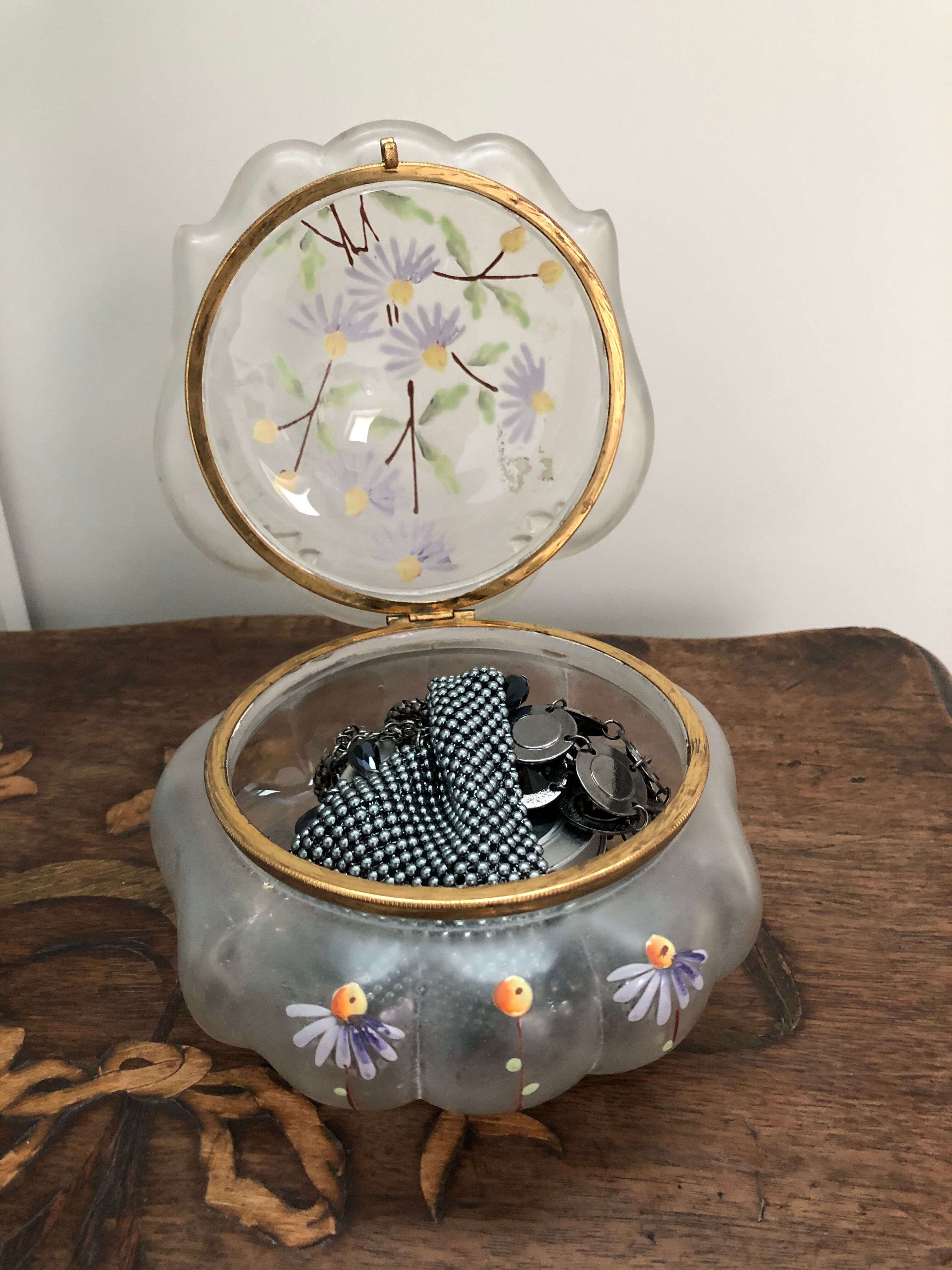 Old candy - hand-painted glass - France