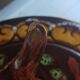 Cheese platter from Vallauris and its matching knife, 1950s.