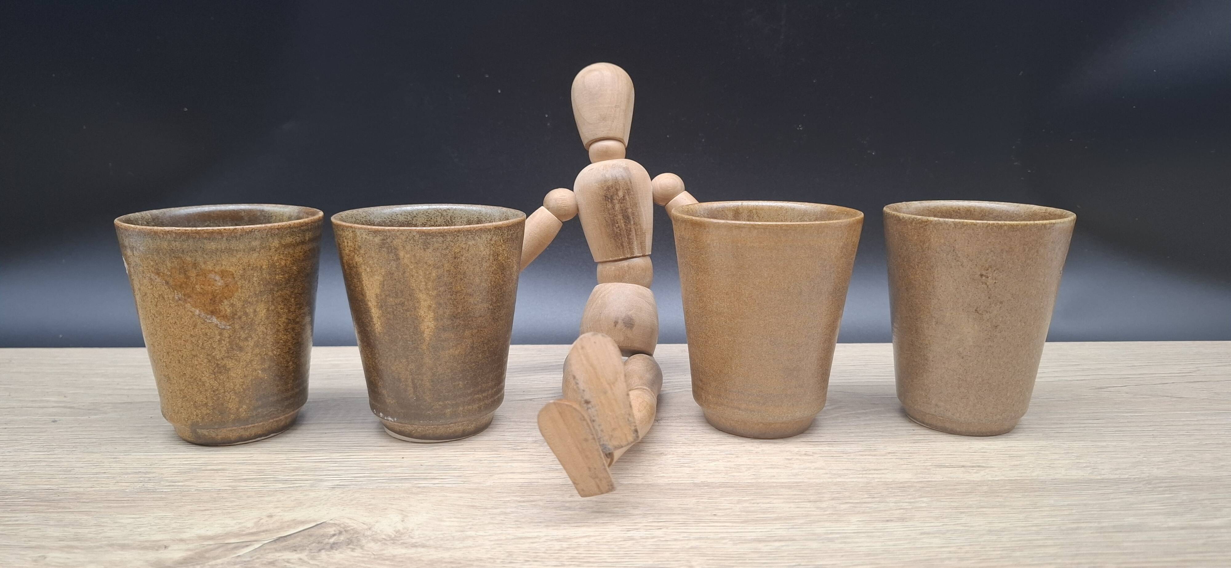 Set of 4 Digoin stoneware cups and tumblers 1