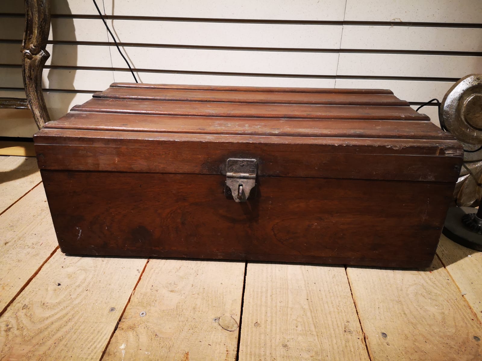 Old mahogany wooden trunk