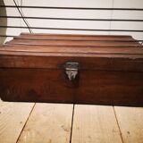 Old mahogany wooden trunk