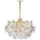 Superb chandelier, brass and crystal glass by Kinkeldey, Germany, 1970.