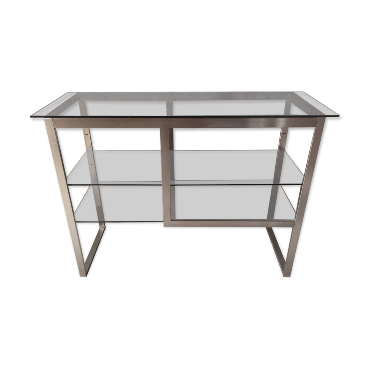 Seventies brushed metal console