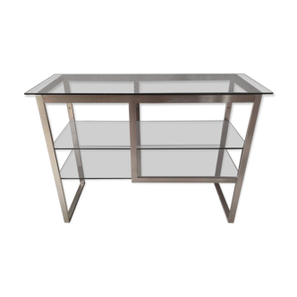 Seventies brushed metal console