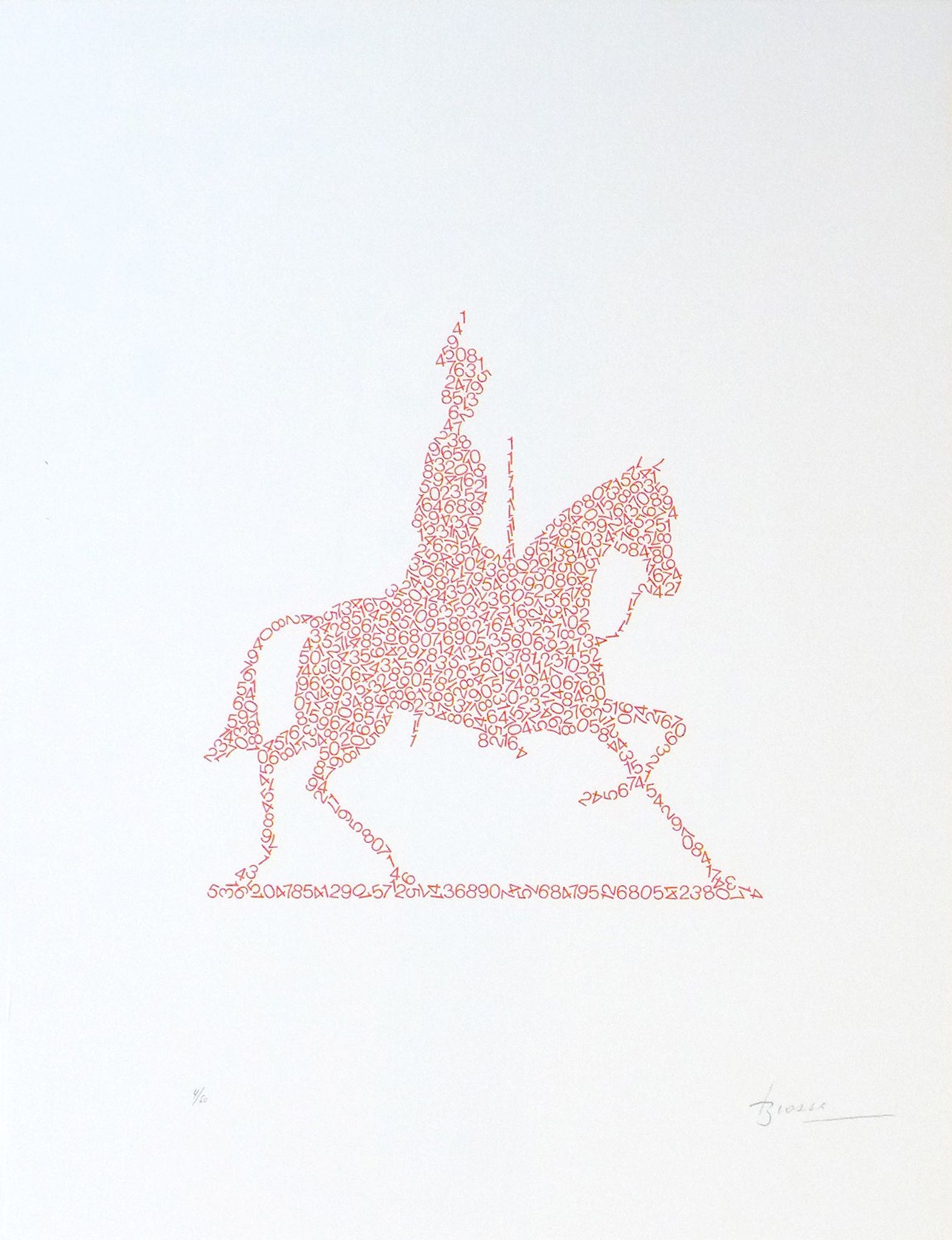Lithographie originale signée et numérotée au crayon Brossa Joan Poema visual 4 1989