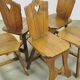 Vintage brutalist oak handmade farmhouse dining chairs, 1930s