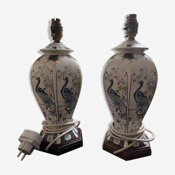 Pair of chinese porcelain lamp legs