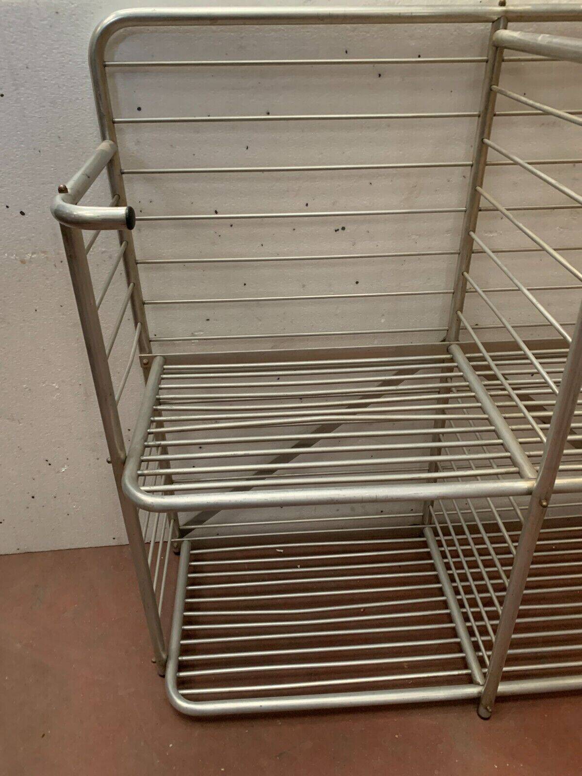 20th century curved aluminum bakery rack