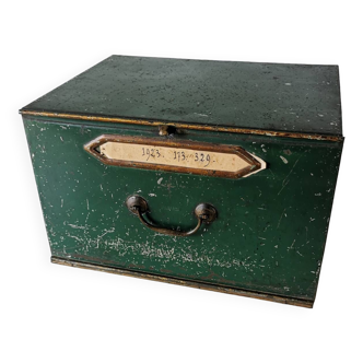 Ancienne Boîte à archives en métal / casier de notaire