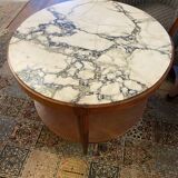 Art deco pedestal table, marble top