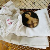 Antique embroidered linen cloth