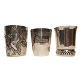 3 timpani cups in silver metal