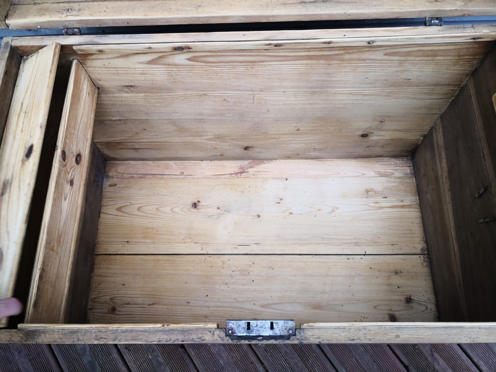 Antique chest, vintage wooden trunk