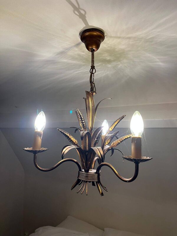 3 suspensions dorées aux épis de blé