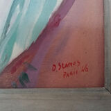Portrait of woman, oil on canvas, signed and dated "Stamos" 1946