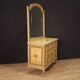 Commode en bois laqué avec miroir style Louis XVI