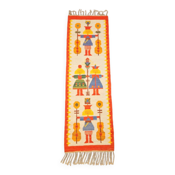 Tapis kilim vintage Chapel par Maria Domanska pour Wawel Broste Kobe, Danemark, années 1960.
