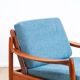 Fauteuil Teak années 60 Bleu