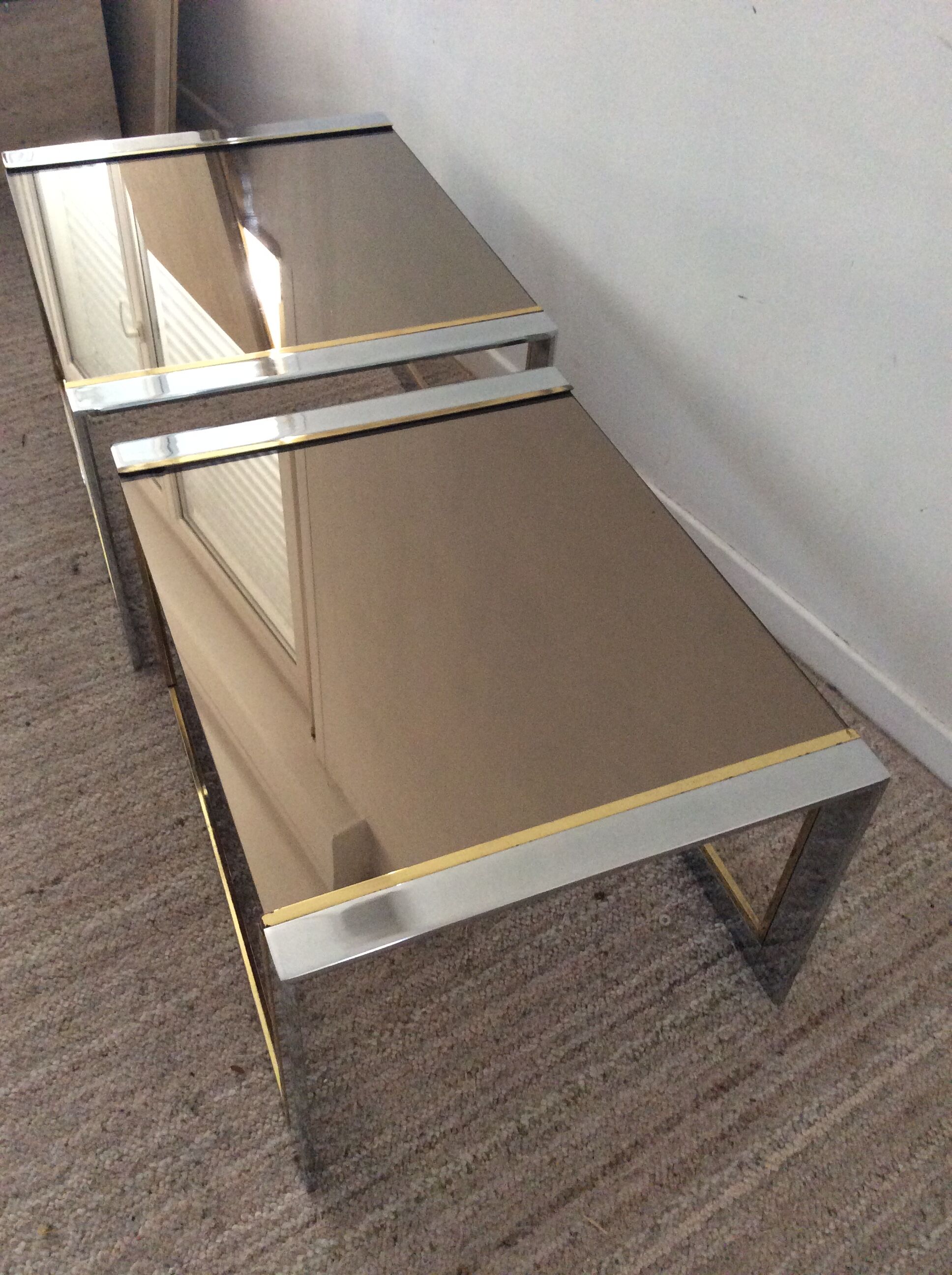 Duo of nesting tables Romeo Rega Italy from the 70s
