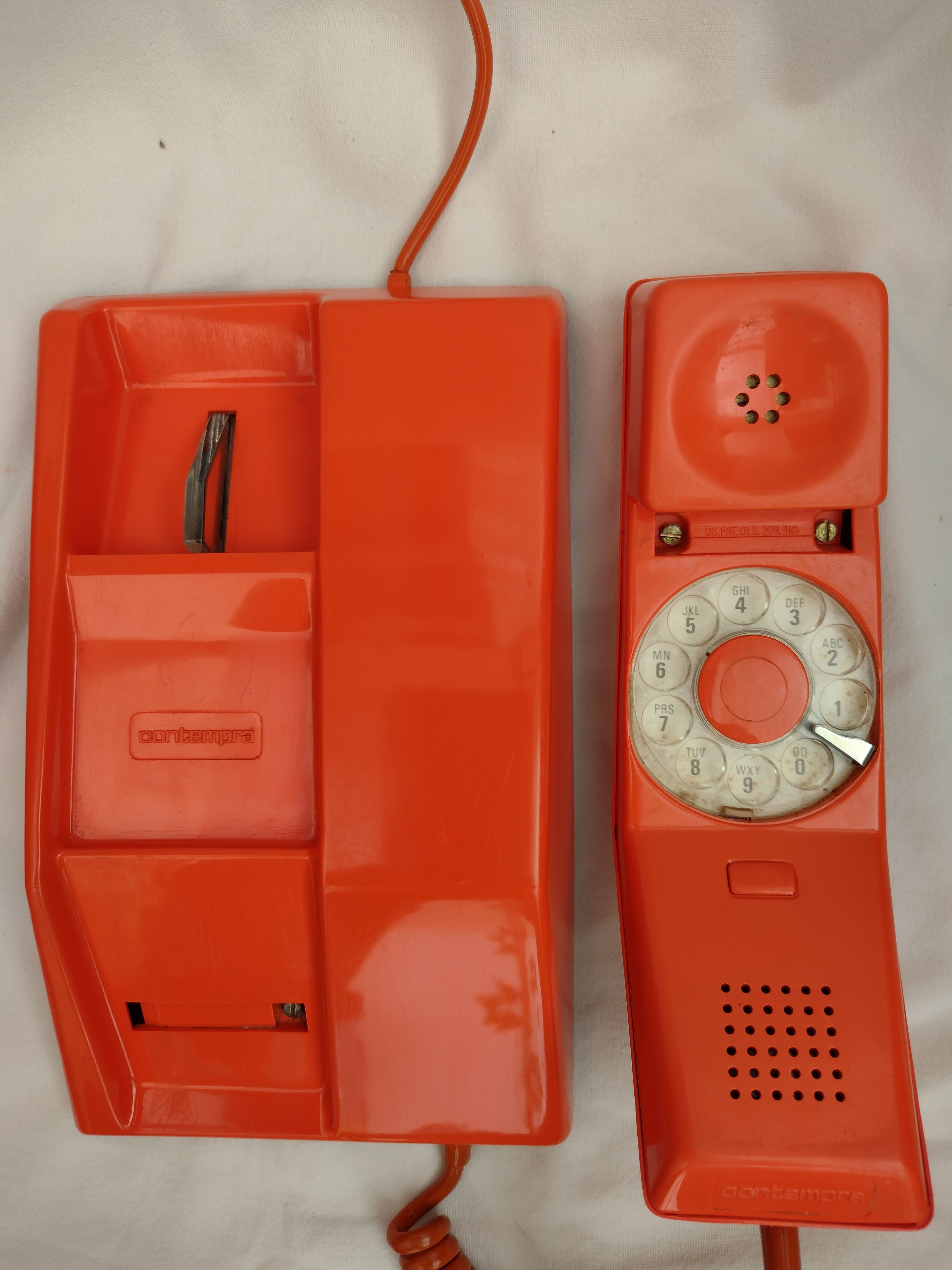 Orange Vintage Contempra Rotary Telephone