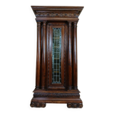 Renaissance style bookcase display case in carved walnut and oak circa 1850