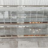 Gold metal design coffee table and beveled glass top