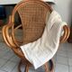Vintage rattan and cane swivel armchair (1970s/80s) -