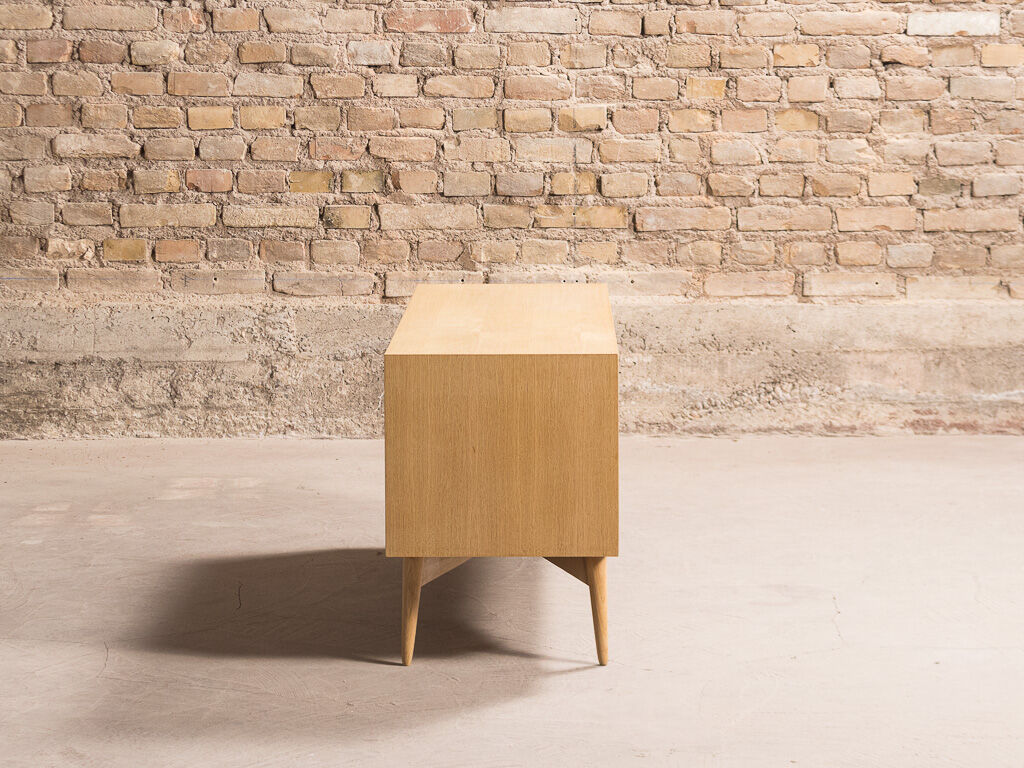 TV stand in oak latte with 2 storage spaces