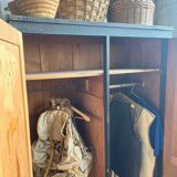 Old wooden locker with black patina