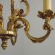 French Vintage Bronze Art Nouveau Style 4 Light 4 Sided Cage Chandelier