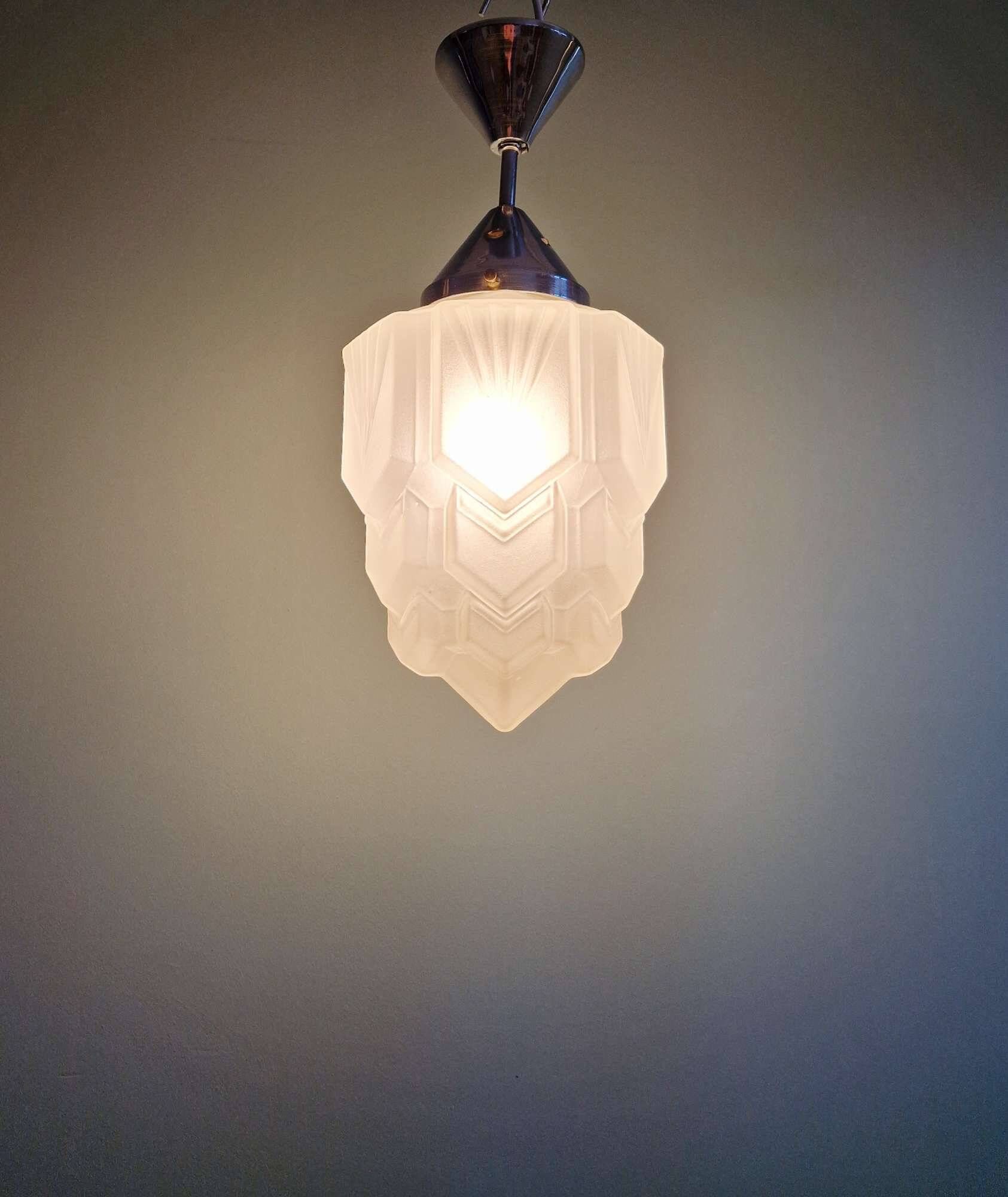 Art Deco suspended glass skyscraper, 1920s-30s.