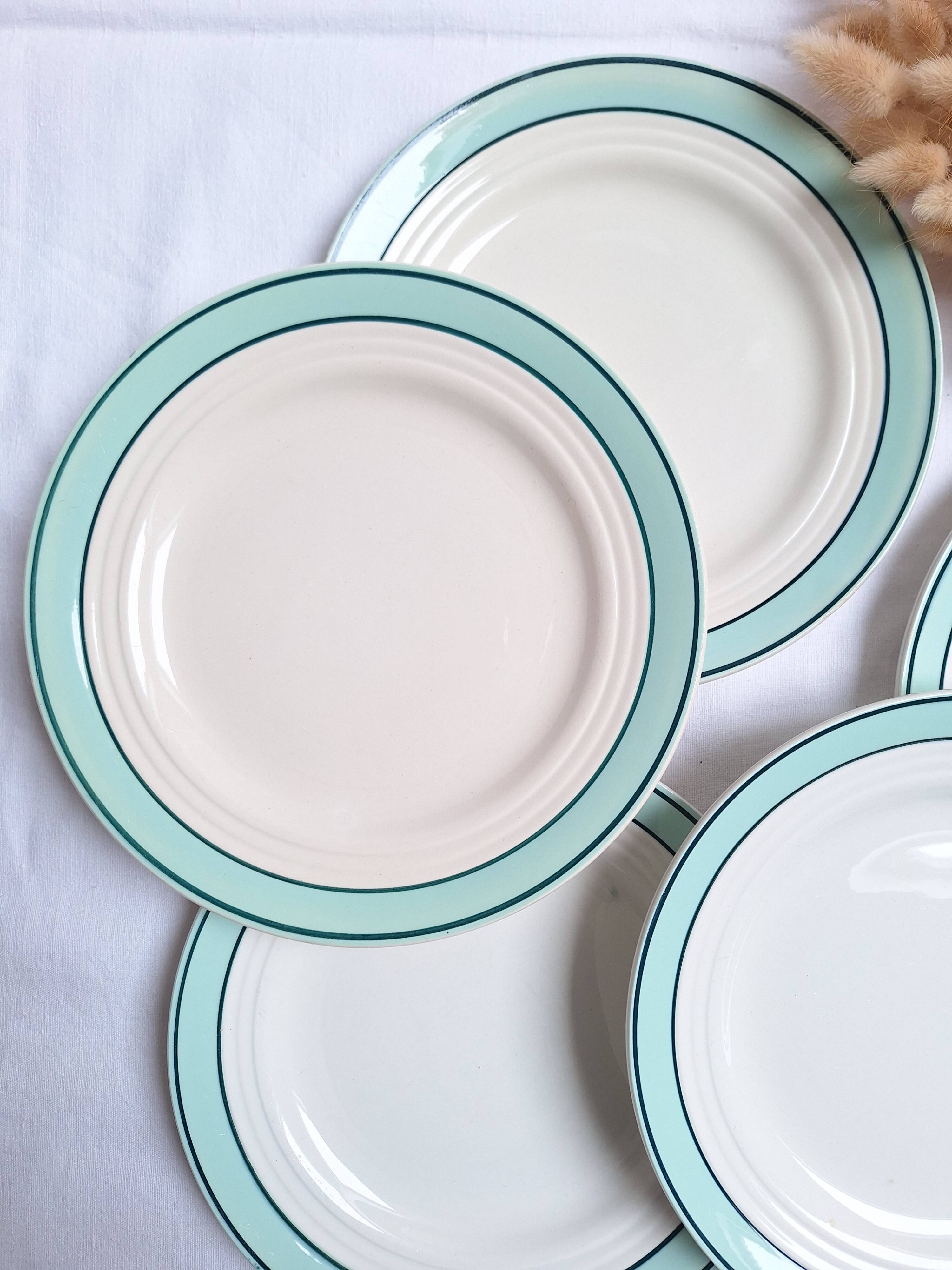 Assiettes plates Céranord - Modèle Amanda vert