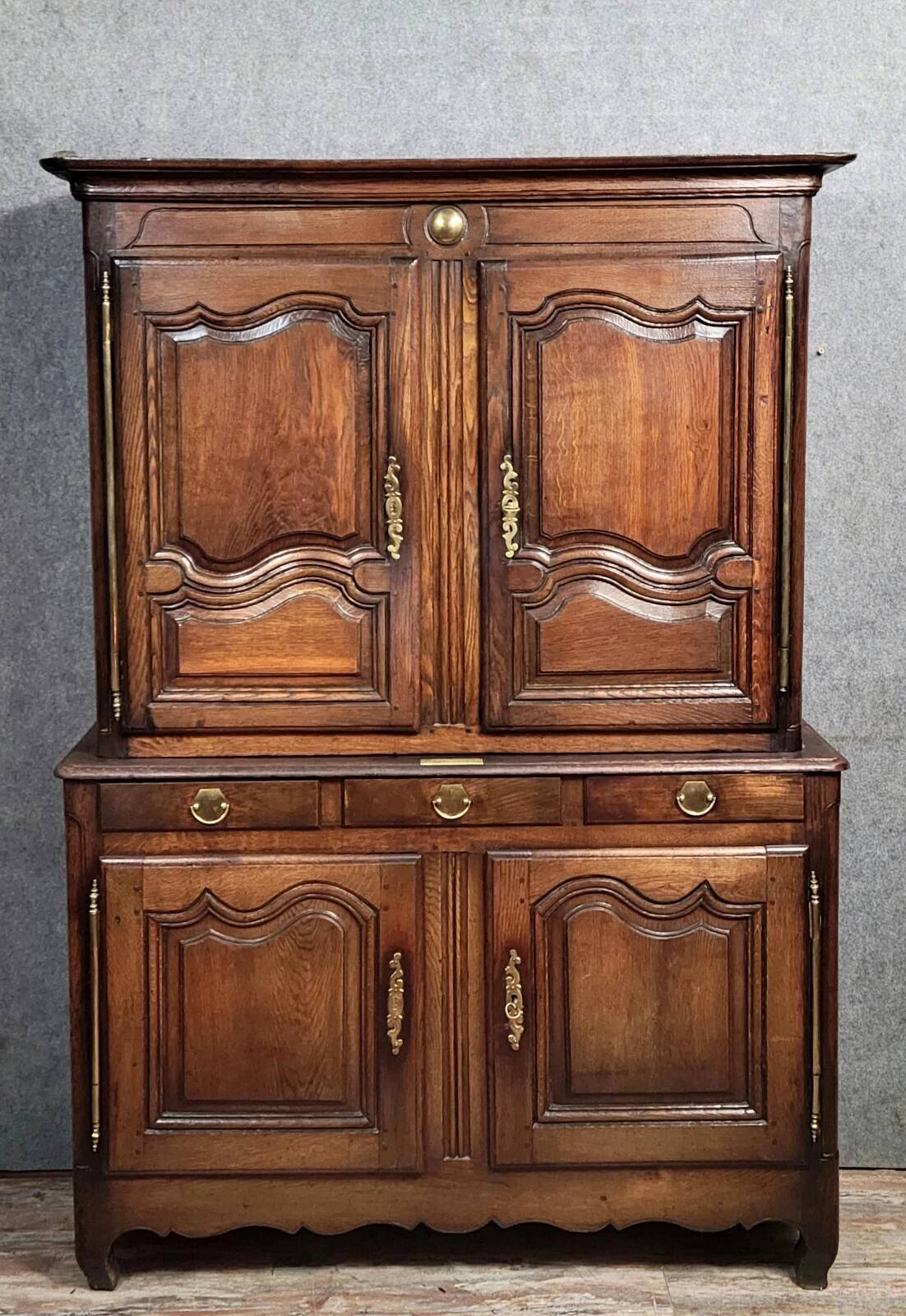 Two-part Louis XV period oak buffet, circa 1750