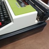 Green Underwood 315 typewriter with its briefcase