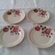 Lot of 4 plates to dessert rose Badonviller