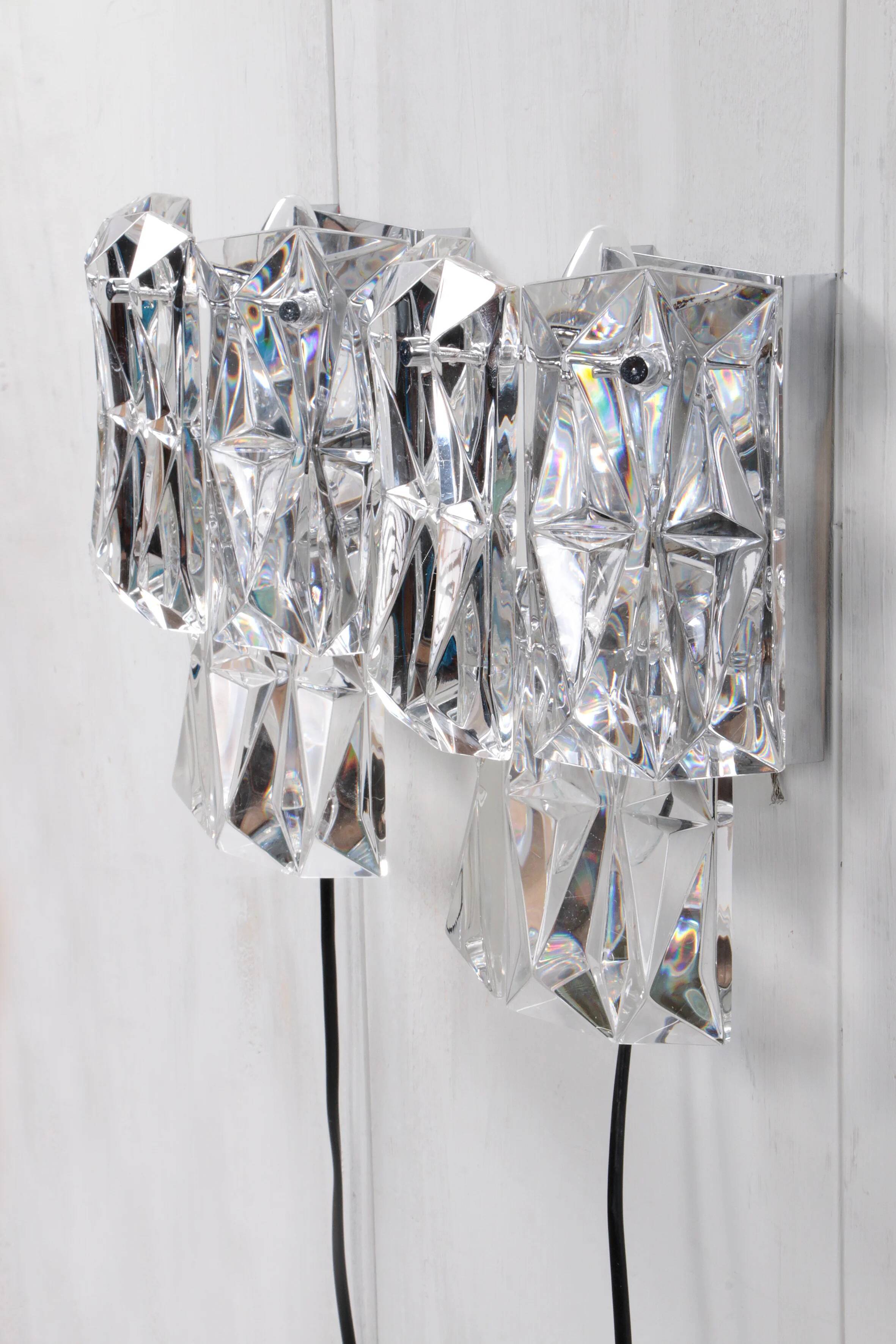 Rare 1960s Kinkeldey German crystal wall sconce 1960