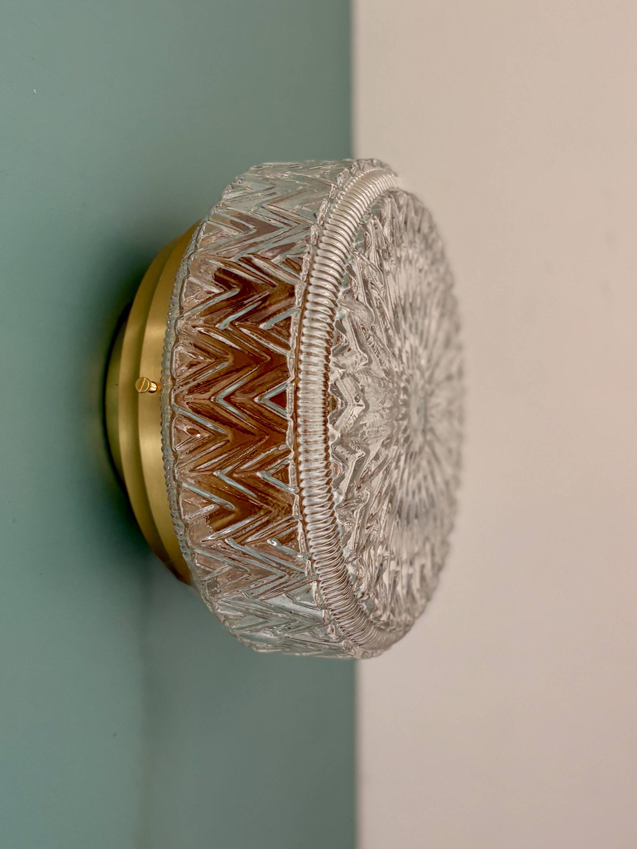 Vintage glass moulded globe wall/ceiling light.