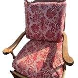 paire de fauteuils rustiques bois et tissu