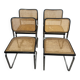 Lot de quatre chaises Marcel Breuer Cesca b32