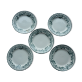 Set de 5 assiettes plates St Amand modèle guadeloupe
