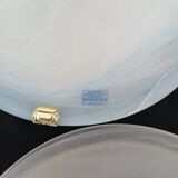 Pair of vintage blue and white Murano glass ceiling lights 1980